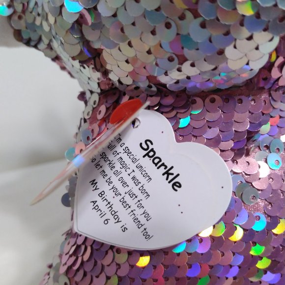 Ty Flippables Unicorn Pink Stuffed Animal Sequins Sparkle Birthday April… - Picture 2 of 7